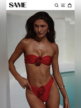 SAME ROSETTE BANDEAU TOP. NWT. Small